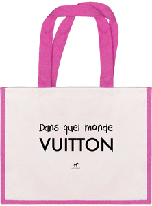 2023 - Sac Cabas en toile de Jute Large "Dans quel monde vuitton"