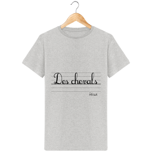 T-Shirt Homme  en coton Bio "Des chevals" - Monsieur Hmar