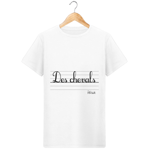 T-Shirt Homme  en coton Bio "Des chevals" - Monsieur Hmar