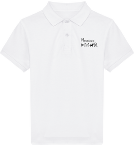 Polo Enfant blanc en coton Bio brodé Mr Hmar - Monsieur Hmar