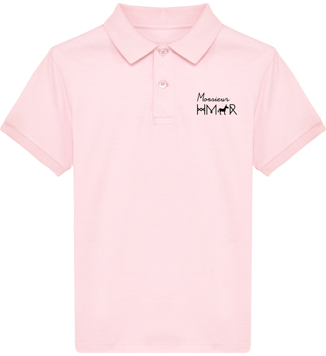 Polo Enfant rose en coton Bio brodé Mr Hmar - Monsieur Hmar