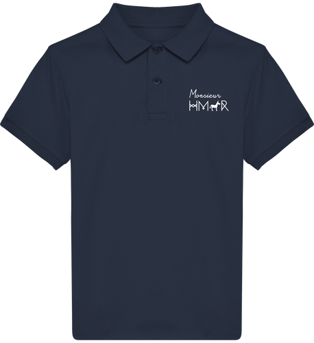 Polo Enfant bleu navy en coton Bio brodé Mr Hmar - Monsieur Hmar