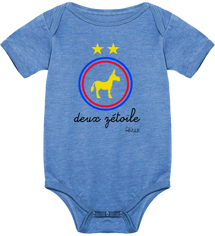 Body Bébé bleu en coton Deux zétoile - Monsieur Hmar