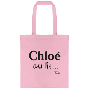 Sac en Toile Coton rose... Chloé au lit