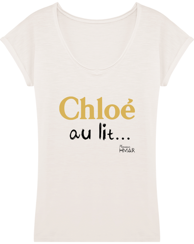 Tee Shirt Femme col V manche retroussé Chloé au lit